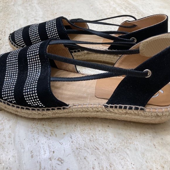 Kanna Black Suede With Bling Espadrille Sandals Size EU 40 - Picture 5 of 5
